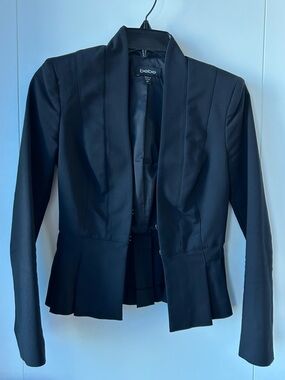 bebe Black Peplum-Back Fitted Blazer
